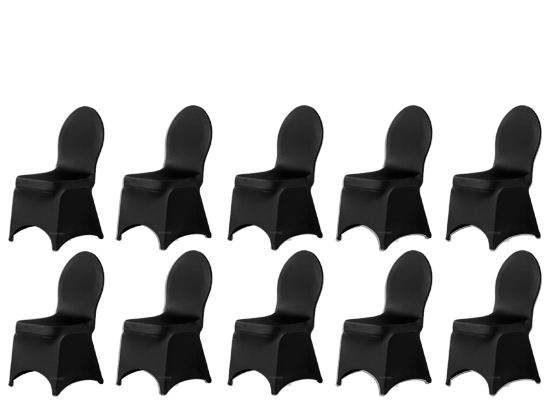 10er Stuhlhusse Stretch schwarz